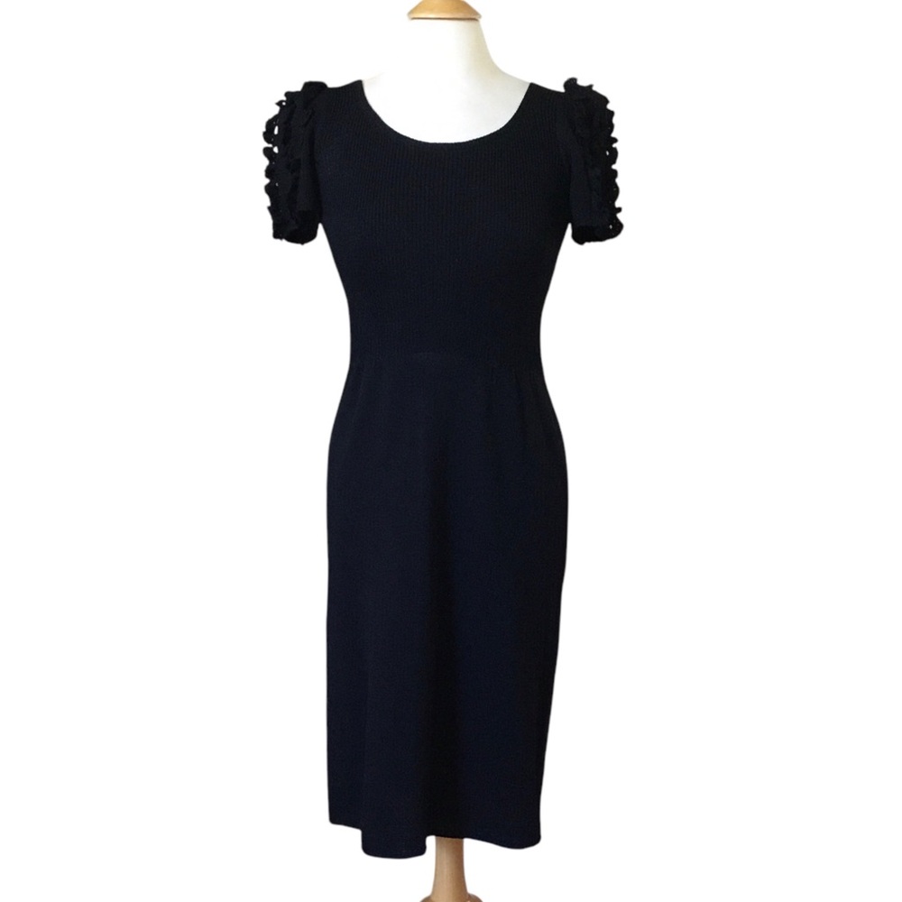 Vintage St. John For Saks Fifth Avenue Black Knit Dress